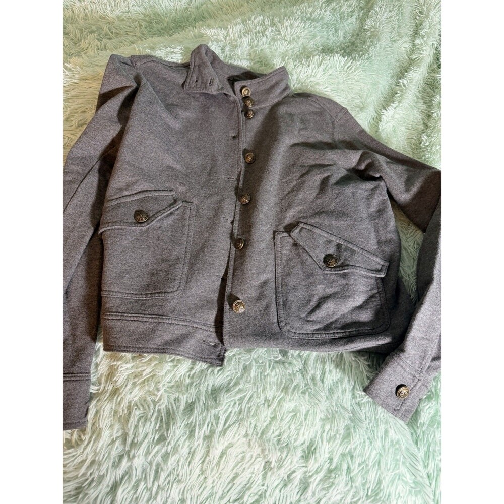 VINTAGE Polo Ralph Lauren Button Jacket Women M Gray Button